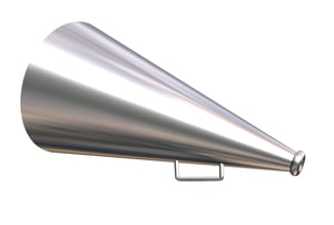 megaphone over white with handle